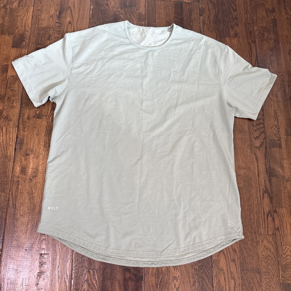 BYLT Premium Basics Lux Drop-Cut Tee Mens XXL Green Short Sleeve T-Shirt